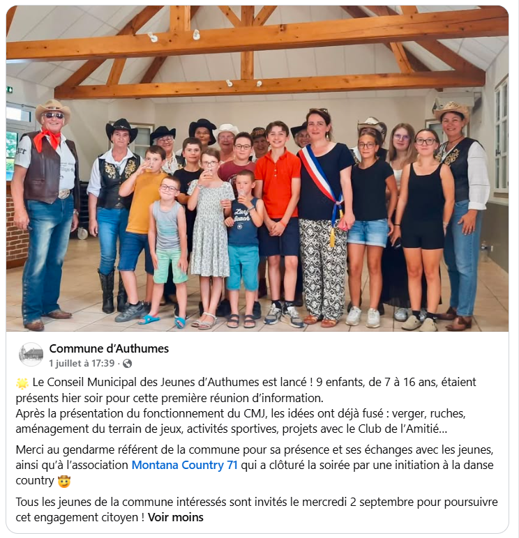 Le Conseil Municipal des Jeunes d&rsquo;Authumes est lanc&eacute; !